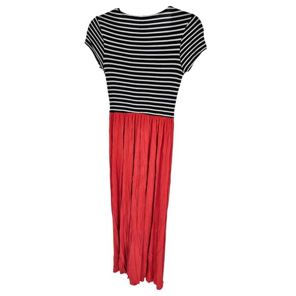 Espresso Women's Blue & White Striped Short Sleeve Fit & Flare Dress Size M - Picture 2 of 4